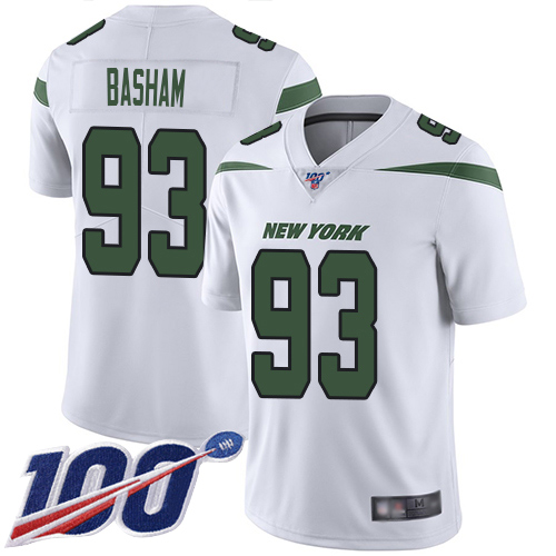 New York Jets Limited White Men Tarell Basham Road Jersey NFL Football 93 100th Season Vapor Untouchable